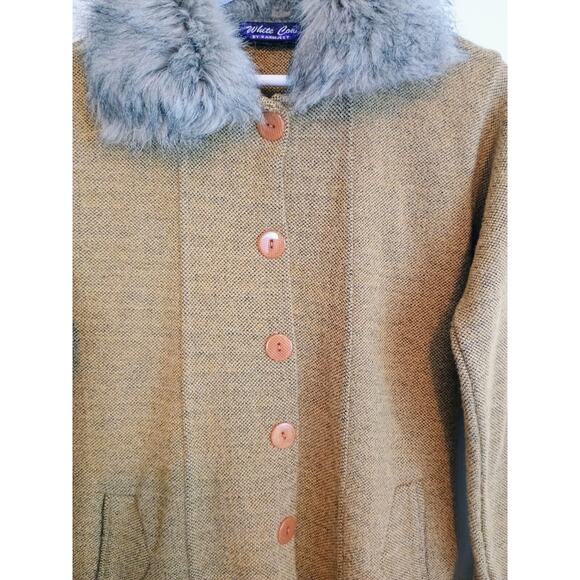 Penny Lane Women Cardigan Fur Collar Y2K 70s Hippie Retro Vintage Style Coat - Picture 9 of 10